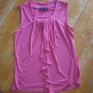 Pink tank top with ruffle detail size Medium